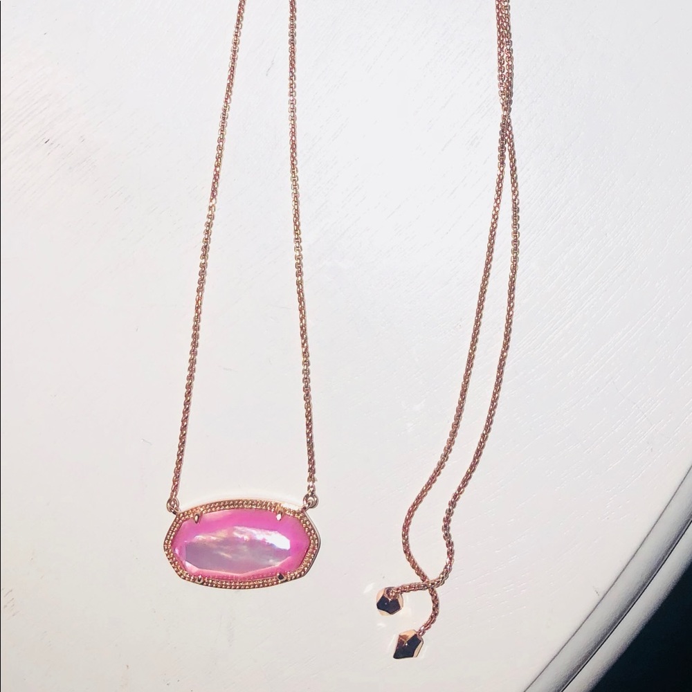 Kendra Scott Delaney necklace in RG w/ Lilac MOP